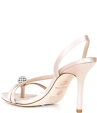 Antonio Melani Amestwo Satin Ornamented Toe Thong Dress Sandals