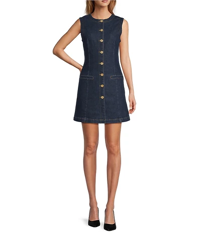Antonio Melani Anaya Sleeveless Button Front Denim Dress