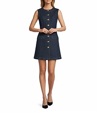 Antonio Melani Anaya Sleeveless Button Front Denim Dress
