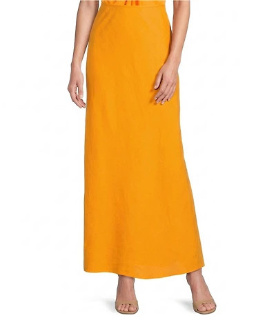 Antonio Melani Angela Linen High Rise A-line Flounce Coordinating Maxi Skirt