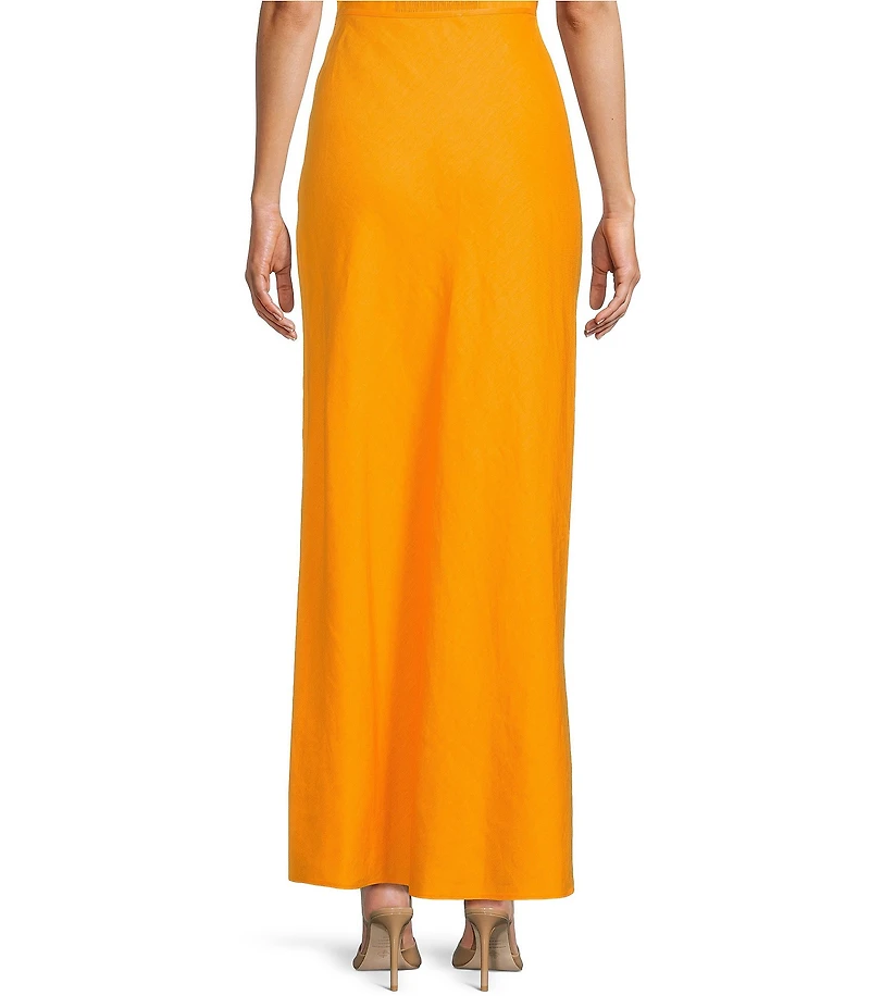 Antonio Melani Angela Linen High Rise A-line Flounce Coordinating Maxi Skirt