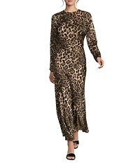 Antonio Melani Animal Printed Bella Satin Coordinating Maxi Skirt