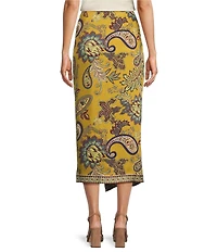 Antonio Melani Anna Printed Satin Twill Faux Wrap Skirt