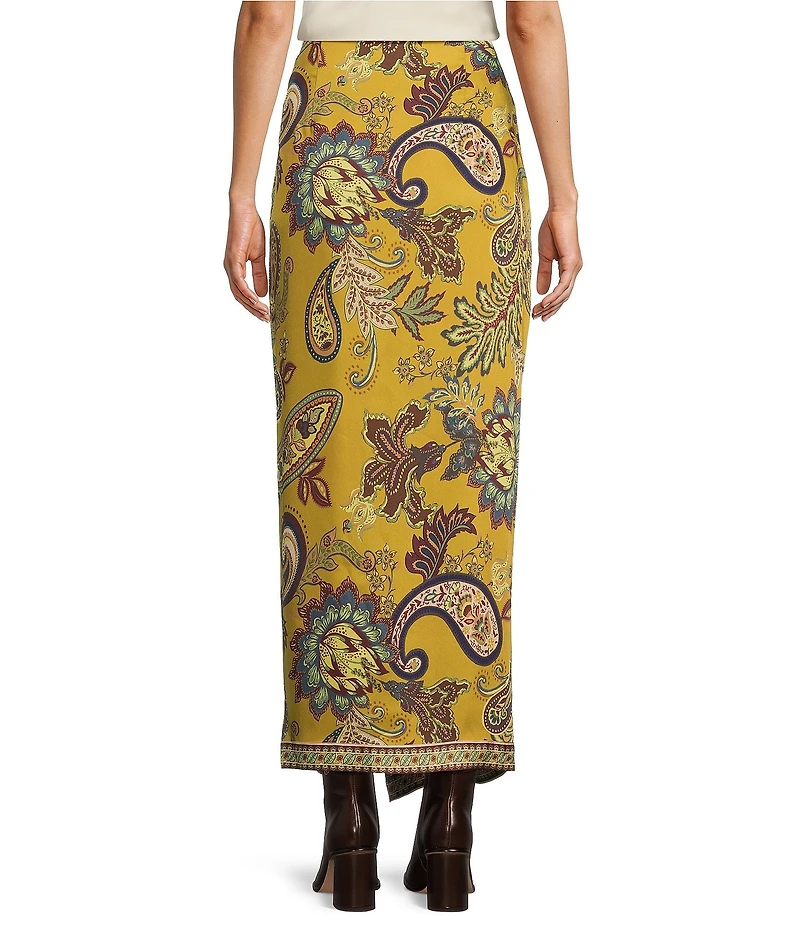 Antonio Melani Anna Printed Satin Twill Faux Wrap Skirt