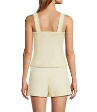 Antonio Melani Annika Lace Trim Button Front Vest