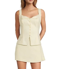 Antonio Melani Annika Lace Trim Button Front Vest