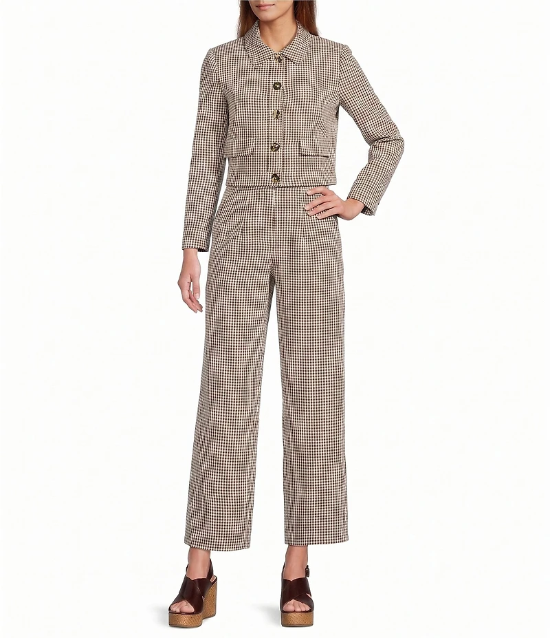Antonio Melani Anniston Gingham Flat Front Coordinating Pants