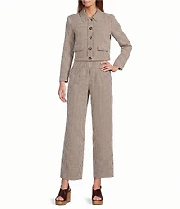 Antonio Melani Anniston Gingham Flat Front Coordinating Pants