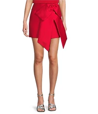 Antonio Melani Antoinette Stretch Mikado Bow Mini A-Line Skirt