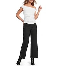 Antonio Melani Ariah Scuba Crepe Ruched Strapless Sleeveless Blouse