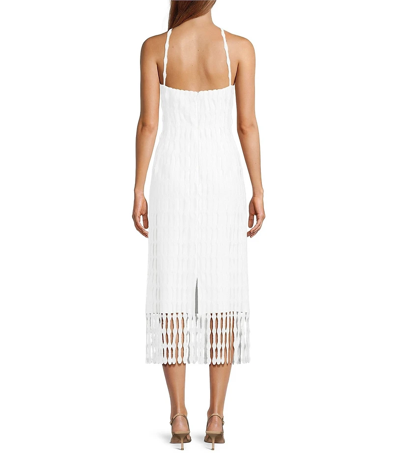 Antonio Melani Asha Novelty Lace Halter Neck Sleeveless Midi Dress
