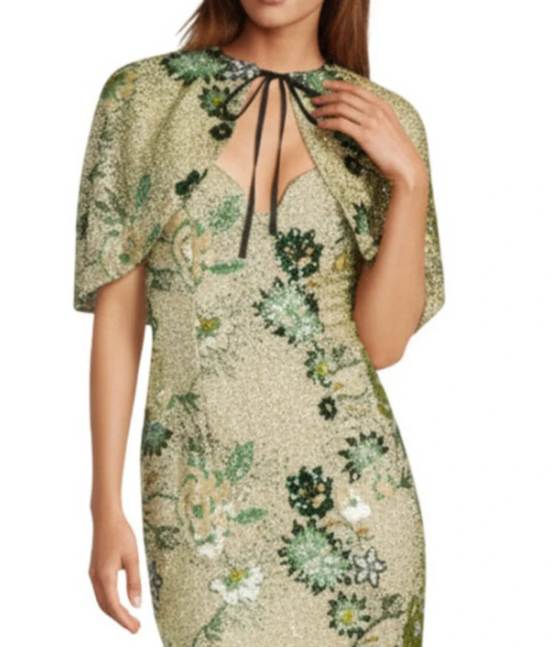 Antonio Melani Ashlyn Sequin Floral Cape