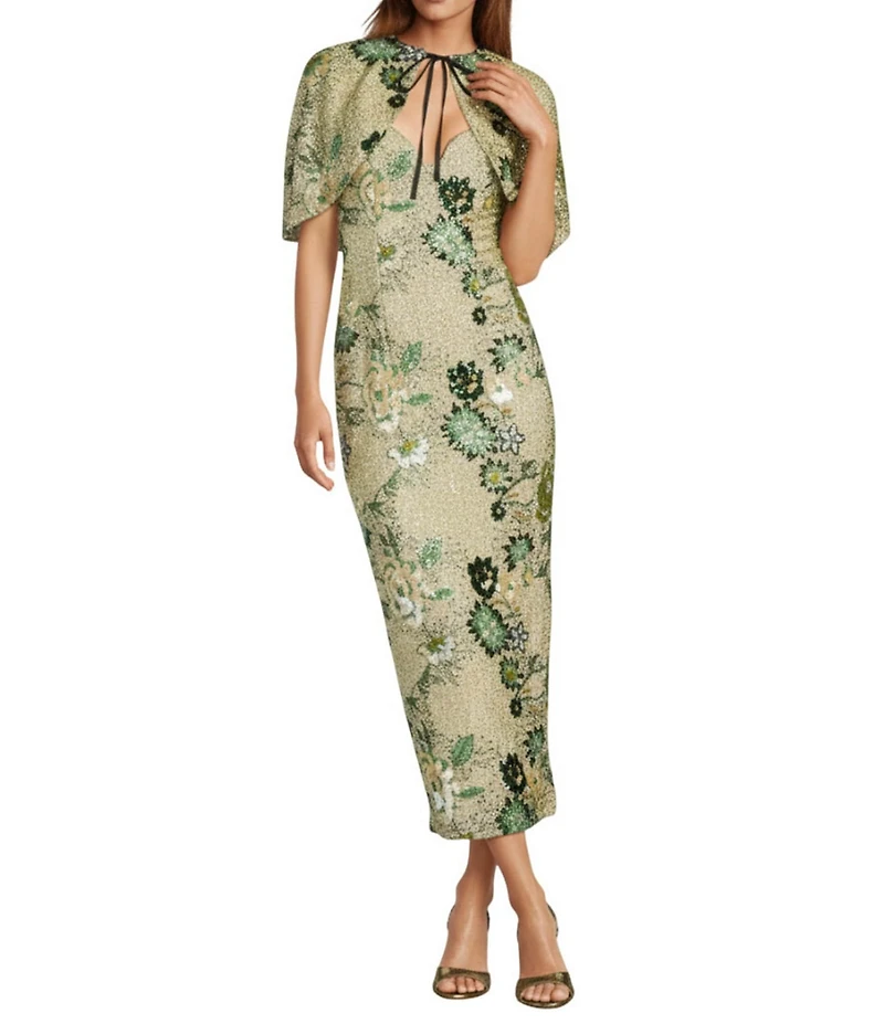 Antonio Melani Ashlyn Sequin Floral Cape