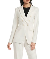 Antonio Melani Aurora Linen Notch Lapel Long Sleeve Button Front Blazer