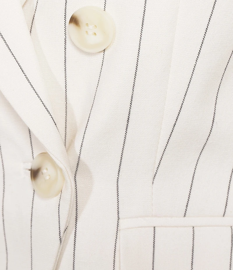 Antonio Melani Aurora Linen Notch Lapel Long Sleeve Button Front Blazer