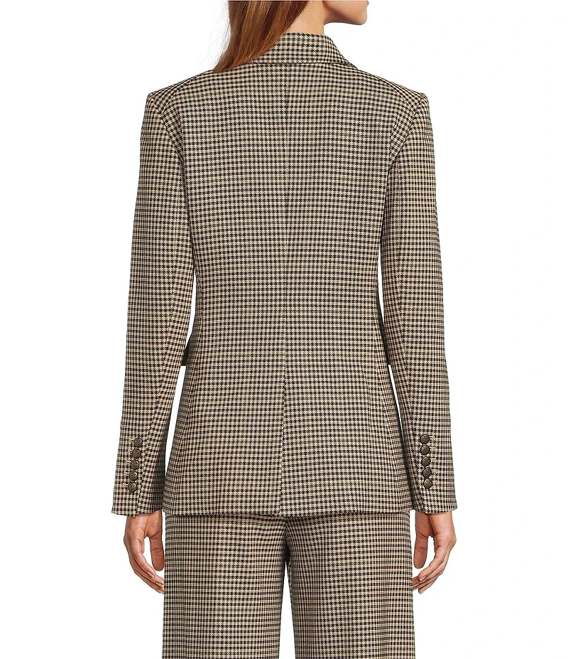 Antonio Melani Aurora Plaid Notch Collar Long Sleeve Button Front Blazer