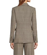 Antonio Melani Aurora Plaid Notch Collar Long Sleeve Button Front Blazer