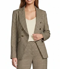 Antonio Melani Aurora Plaid Notch Collar Long Sleeve Button Front Blazer