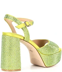 Antonio Melani Babs Rhinestone Embellished Satin Platform Dress Sandals