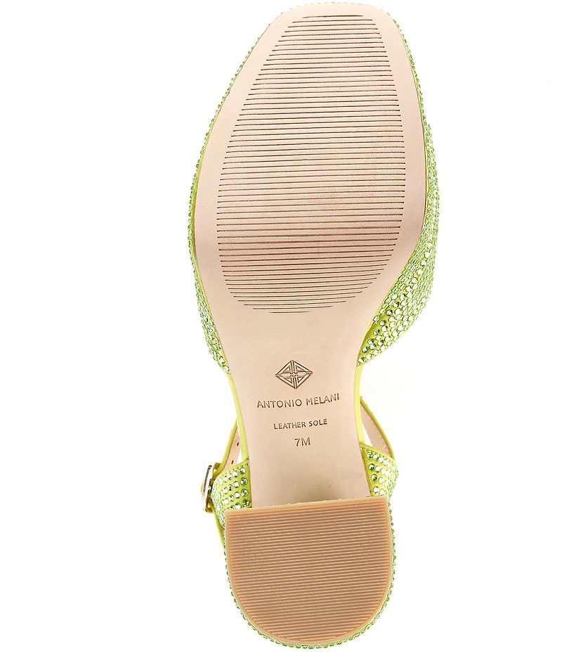 Antonio Melani Babs Rhinestone Embellished Satin Platform Dress Sandals