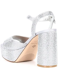 Antonio Melani Babs Rhinestone Embellished Satin Platform Dress Sandals