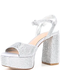 Antonio Melani Babs Rhinestone Embellished Satin Platform Dress Sandals