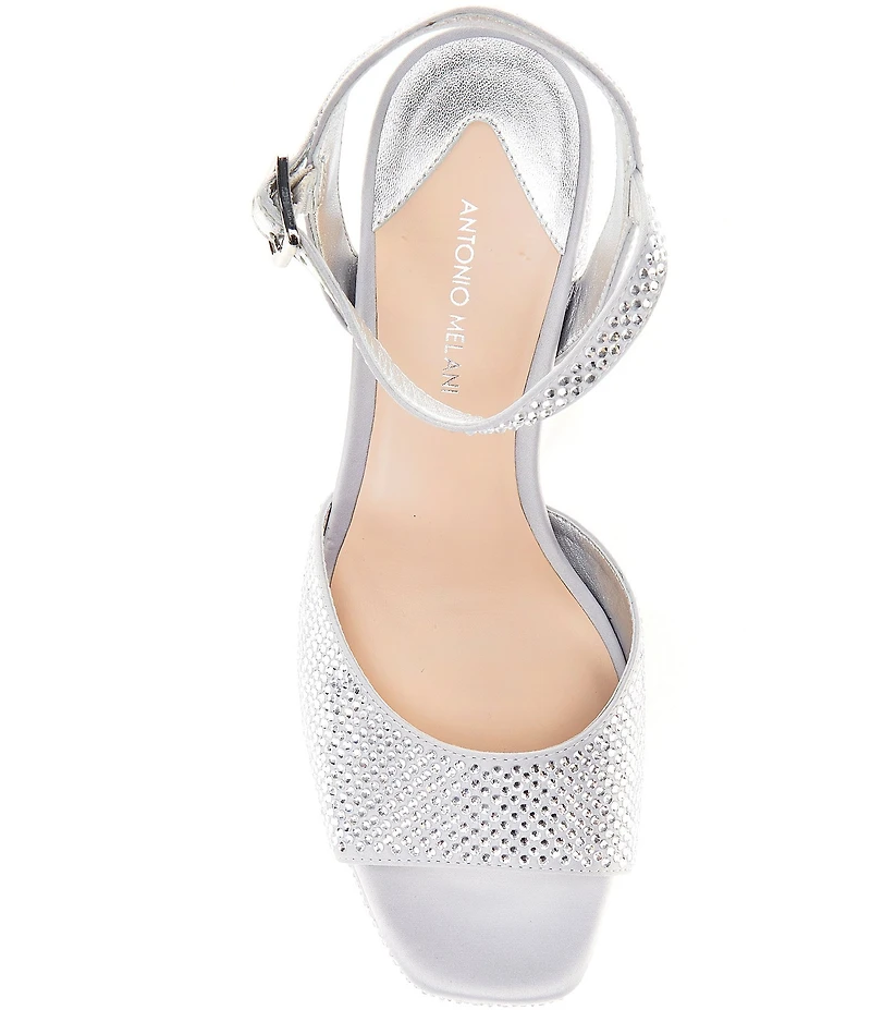 Antonio Melani Babs Rhinestone Embellished Satin Platform Dress Sandals
