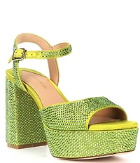 Antonio Melani Babs Rhinestone Embellished Satin Platform Dress Sandals