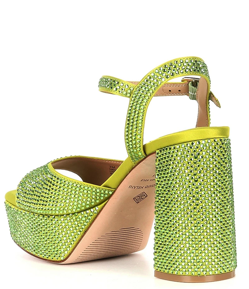 Antonio Melani Babs Rhinestone Embellished Satin Platform Dress Sandals