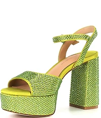 Antonio Melani Babs Rhinestone Embellished Satin Platform Dress Sandals