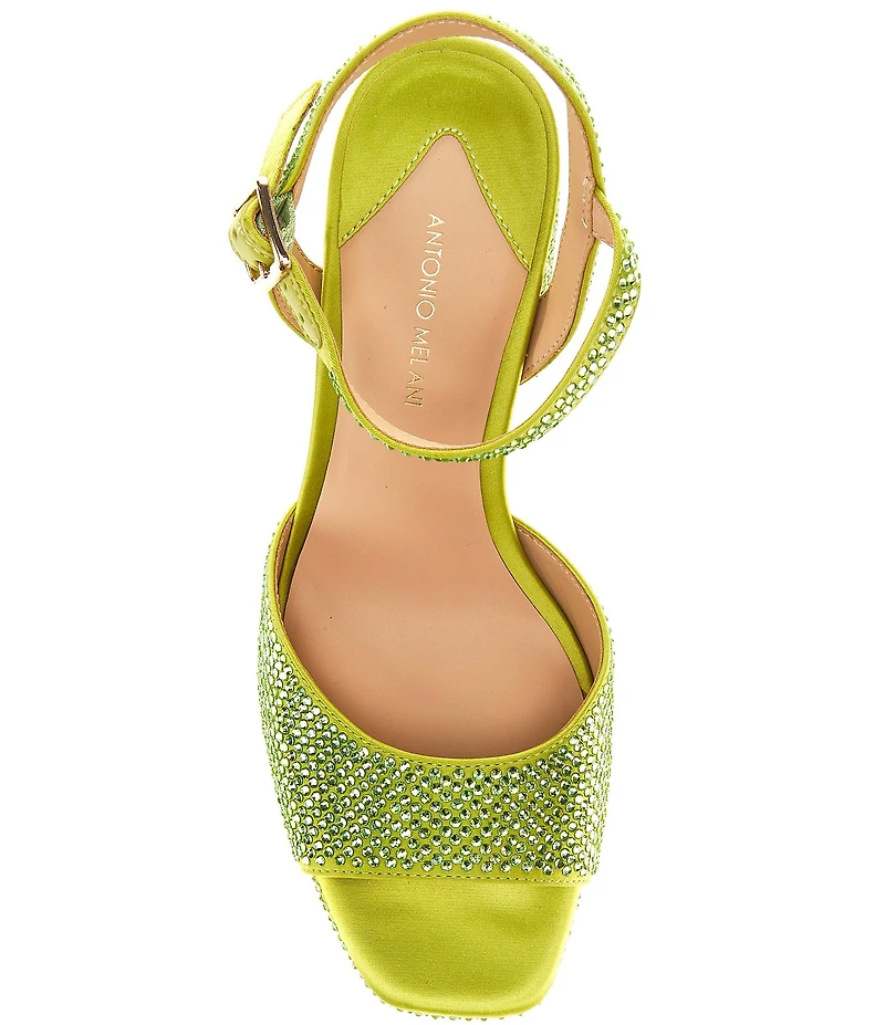 Antonio Melani Babs Rhinestone Embellished Satin Platform Dress Sandals