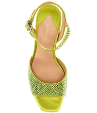Antonio Melani Babs Rhinestone Embellished Satin Platform Dress Sandals