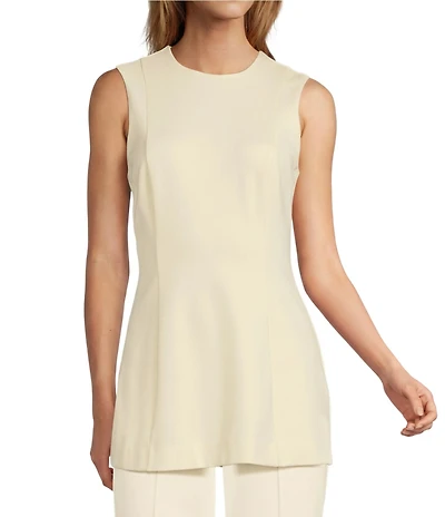 Antonio Melani Bambi Ponte Crew Neck Sleeveless Peplum Blouse