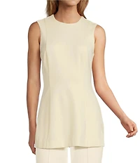 Antonio Melani Bambi Ponte Crew Neck Sleeveless Peplum Blouse