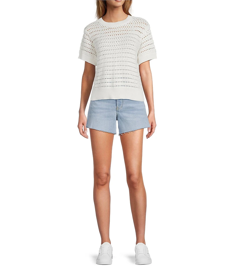 Antonio Melani Bayleigh Raw Hem Mid Rise Denim Shorts