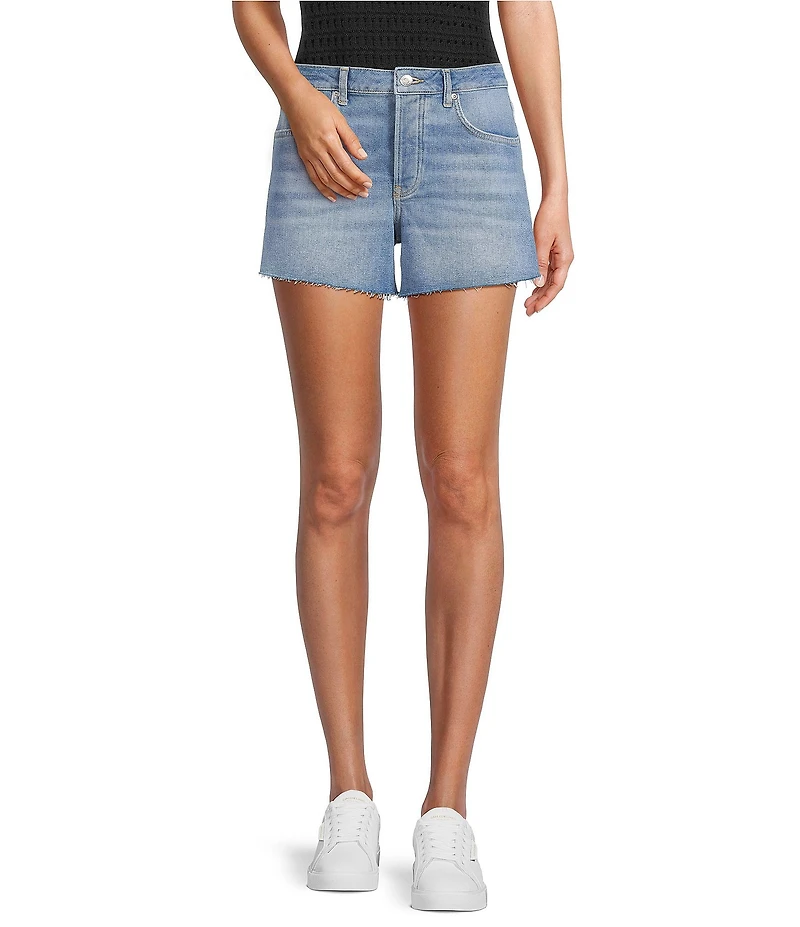 Antonio Melani Bayleigh Raw Hem Mid Rise Denim Shorts