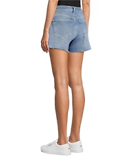 Antonio Melani Bayleigh Raw Hem Mid Rise Denim Shorts