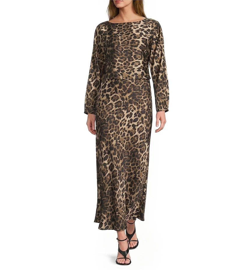 Antonio Melani Bella A-Line Coordinating Satin Maxi Skirt