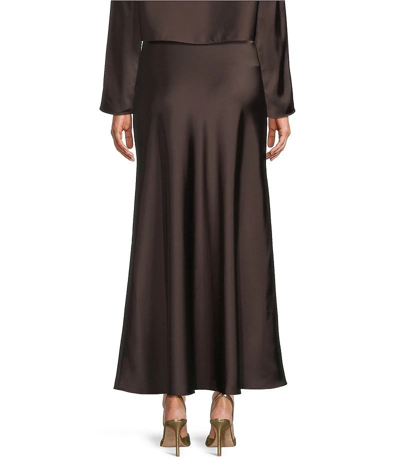 Antonio Melani Bella A-Line Coordinating Satin Maxi Skirt