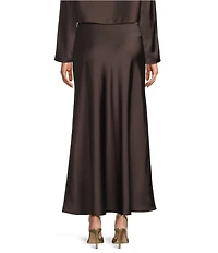 Antonio Melani Bella A-Line Coordinating Satin Maxi Skirt