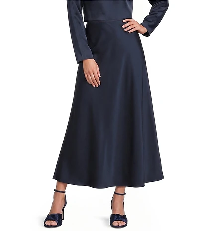 Antonio Melani Bella A-Line Coordinating Satin Maxi Skirt