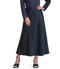 Antonio Melani Bella A-Line Coordinating Satin Maxi Skirt