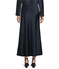 Antonio Melani Bella A-Line Coordinating Satin Maxi Skirt