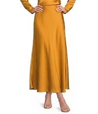 Antonio Melani Bella A-Line Coordinating Satin Maxi Skirt