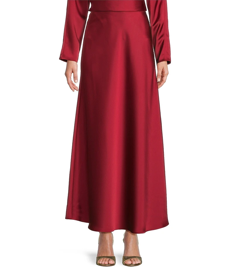 Antonio Melani Bella A-Line Satin Maxi Skirt