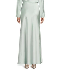 Antonio Melani Bella A-Line Coordinating Satin Maxi Skirt