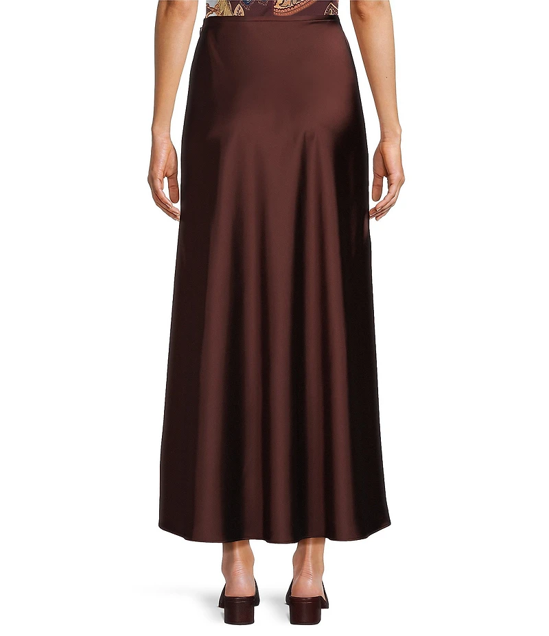 Antonio Melani Bella A-Line Coordinating Satin Maxi Skirt