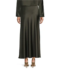 Antonio Melani Bella A-Line Coordinating Satin Maxi Skirt