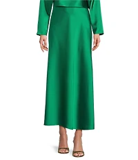 Antonio Melani Bella A-Line Coordinating Satin Maxi Skirt