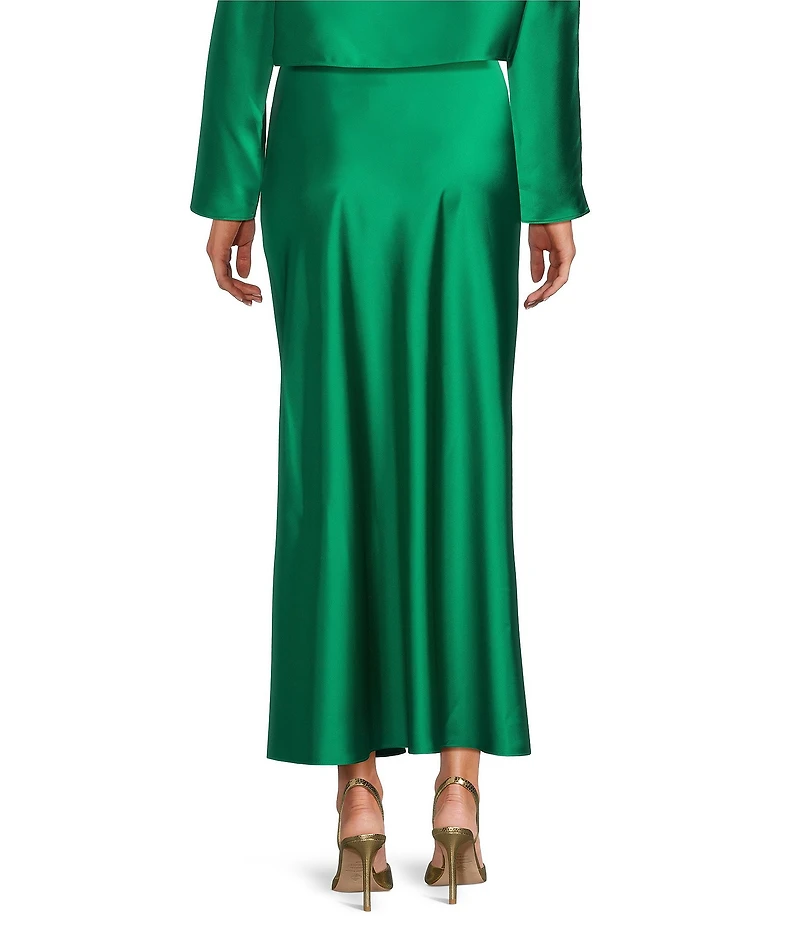 Antonio Melani Bella A-Line Coordinating Satin Maxi Skirt